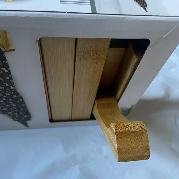 Retractable Bamboo Wall Hooks 15" x 6.5". 5 Hooks Hardware Incl. Huntington Home - Picture 4 of 10